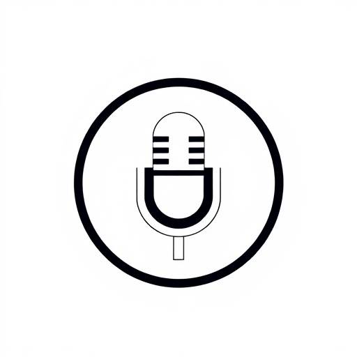 PodkastSkolen logo: En stilisert mikrofon i en sirkel.